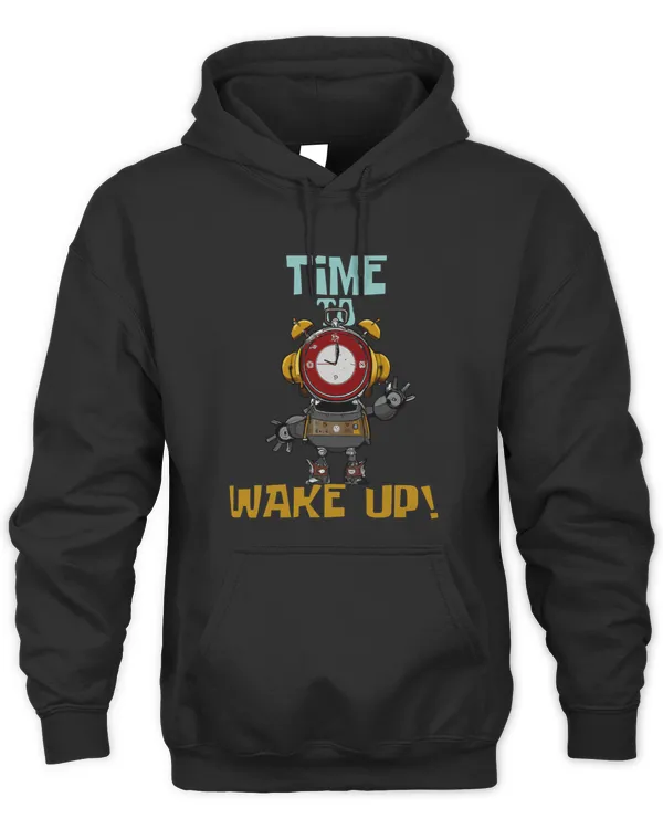 Time To Wake Up Funny Surreal Steampunk Alarm Clock Robot