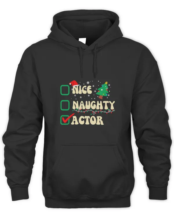 Nice Naughty Actor Santas Claus Funny Christmas List