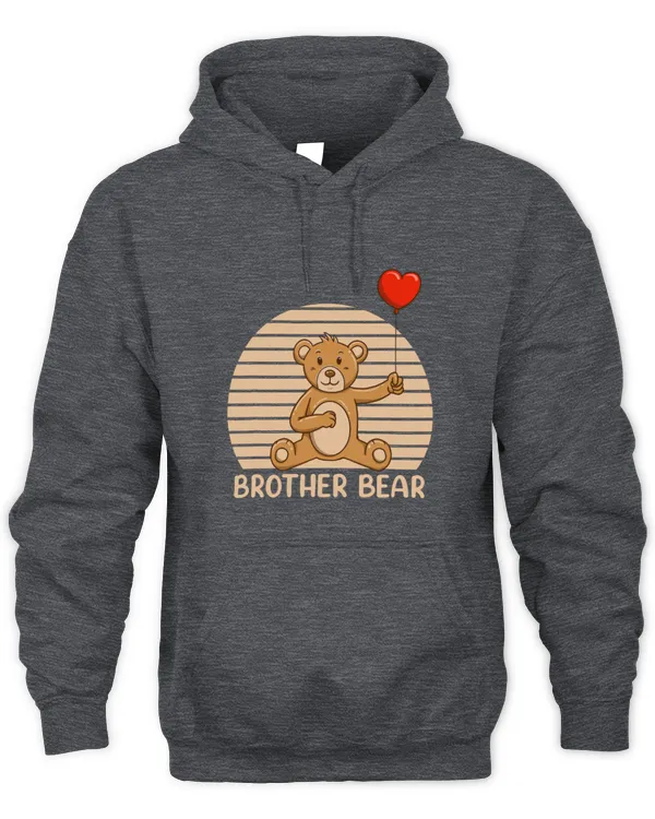 Cute Bear Brother Bear Teddy Bear Balloon Heart - Unisex Hoodie Unisex Hoodie