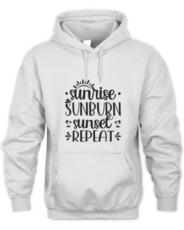 Sunrise Sunburn Sunset Repeat  Catchy Summer Phrases T-Shirt