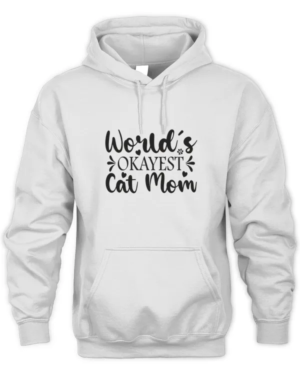 Worlds Okayest Cat Mom  National Pet Month Humor T-Shirt