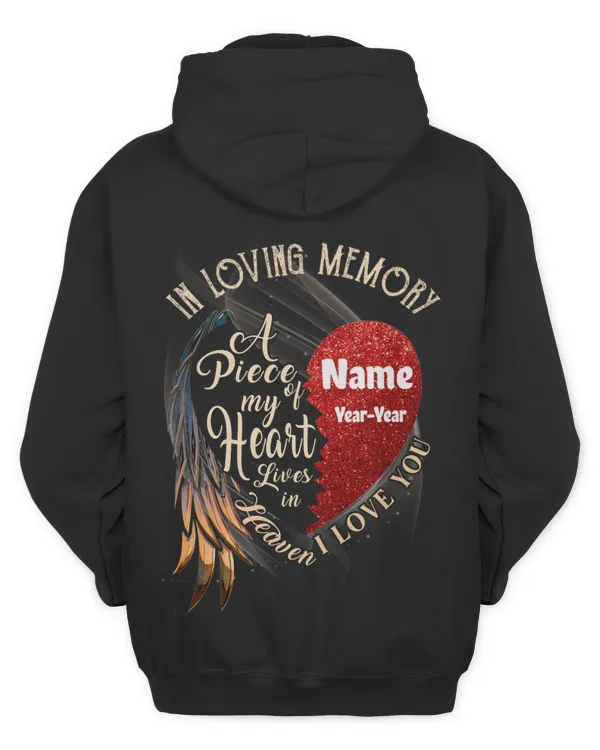 PERSONALIZATION - Back - In Memory loving - A Piece Of My Heart Lives In Heaven