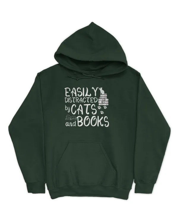 ETT994 Easily Distracted By Cats And Books