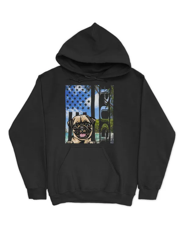 Flag USA Hawaii Pug - Dark Color