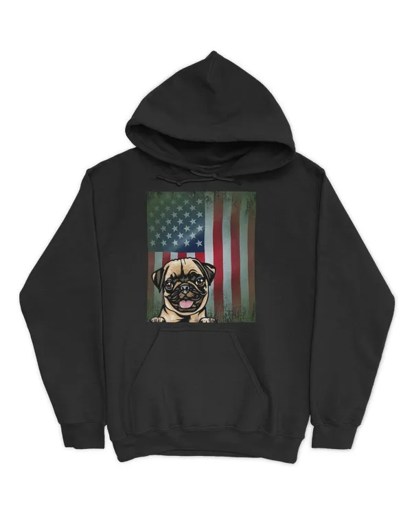 FLAG USA PUG - Dark Color