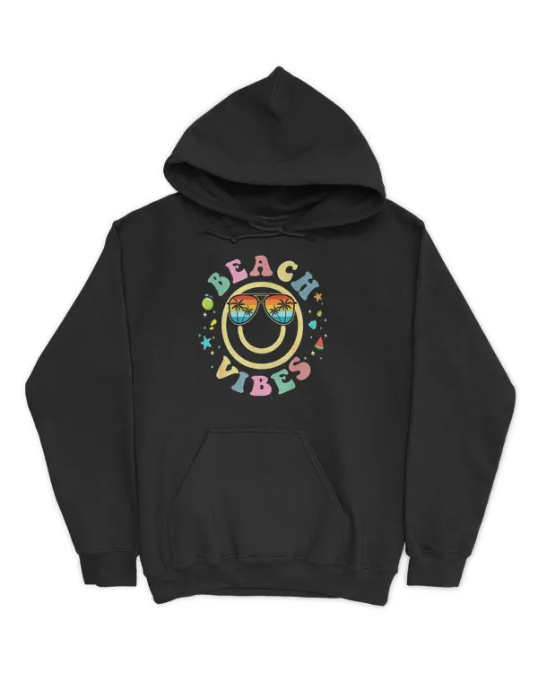 Beach Vibes Smile Face Vacation Tropical 70s Retro Happy Tee T-Shirt
