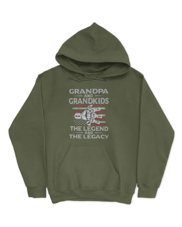 Grandpa & Grandson-Granddaughter, The Legend And The Legacy - Personalized Shirt - Gifts For Grandpa, Gifts Idea For Grandpa