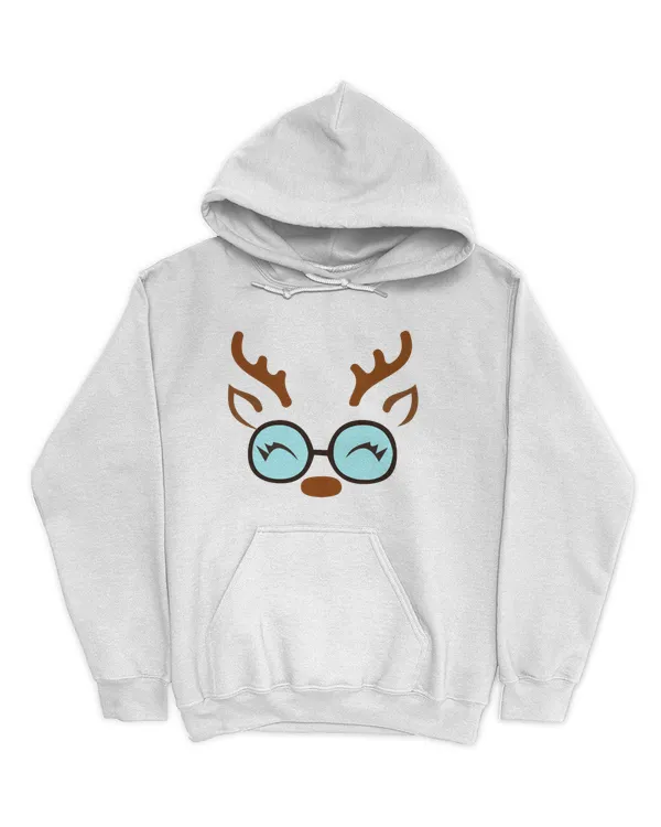 Christmas Shirt with Cute Reindeer Face (1)