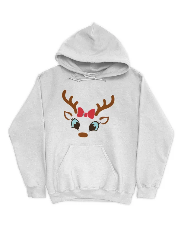 Christmas Shirt with Cute Reindeer Face (2)