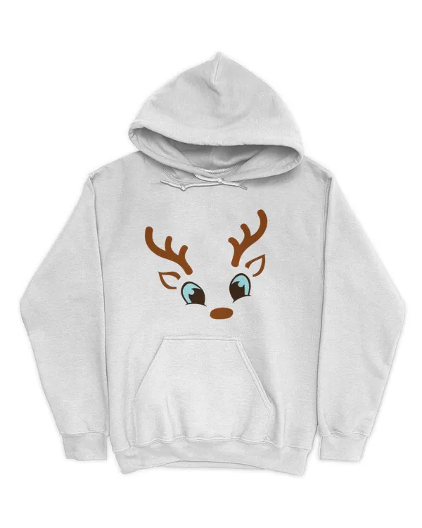 Christmas Shirt with Cute Reindeer Face (8)