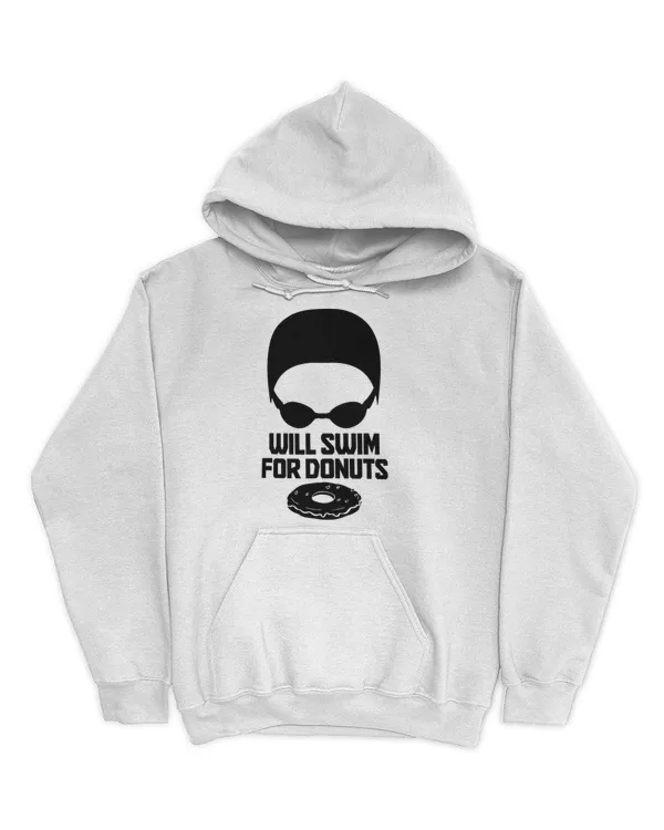 Swimming Will Swim For Donuts Funny Swimmer T-Shirt - Unisex Hoodie Unisex Hoodie