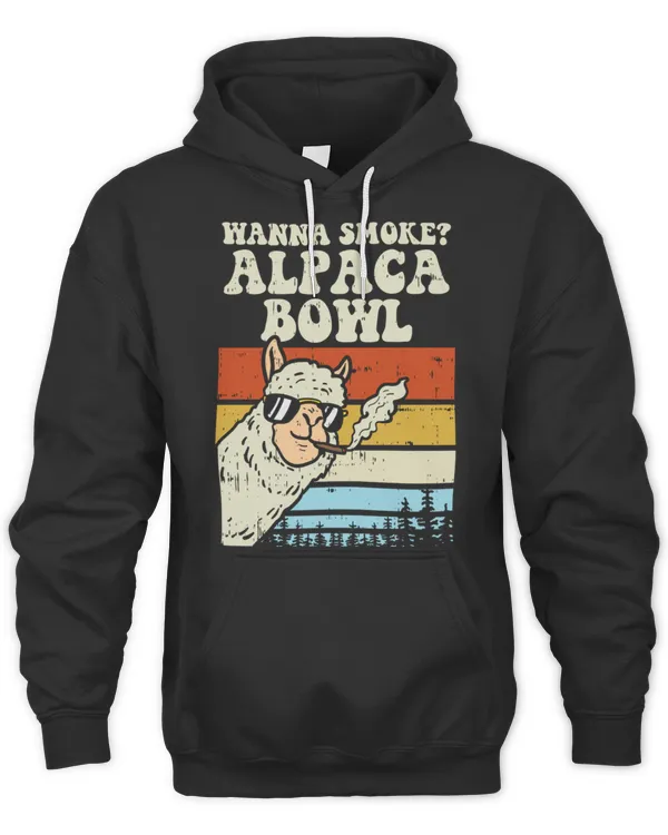 Wanna Smoke Alpaca Bowl Weed Funny Cannabis 420 Stoner T-Shirt