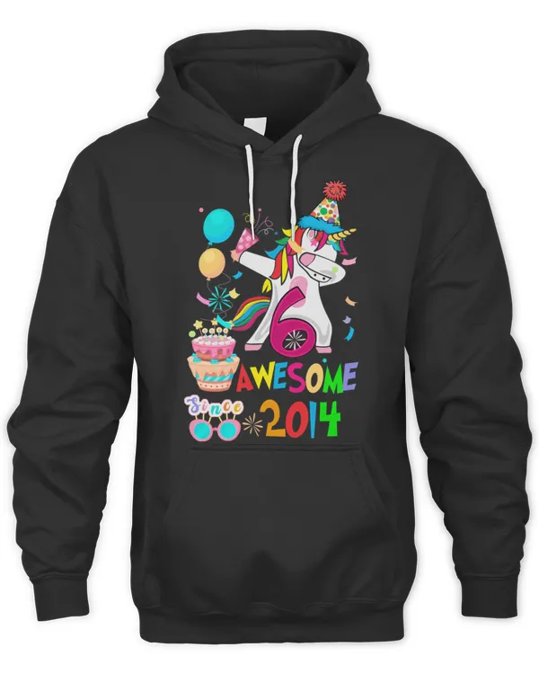 6th Birthday Dabbing Unicorn Party Gift For 6 Years Old Girl T-Shirt