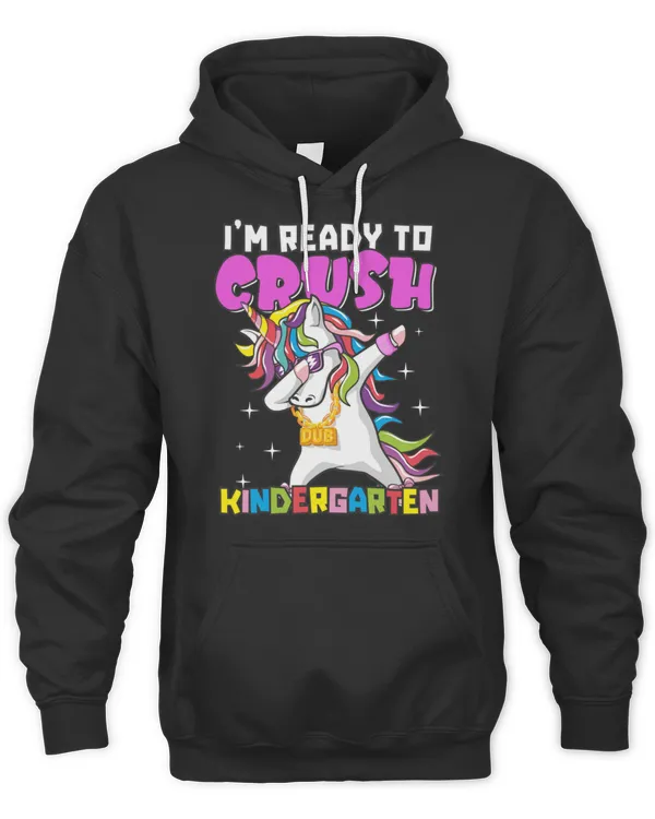 Crush Unicorn 1st Day Of Kindergarten Dabbing Back To School Funny for Girls Boys T-Shirt