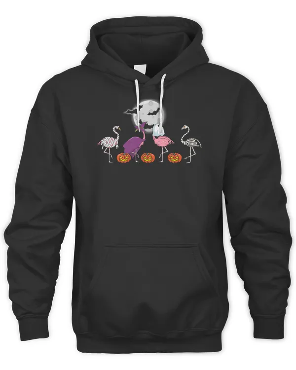 Skeleton Flamingo Halloween Costume Witch Mummy Ghost Pink Flamingos T-Shirt