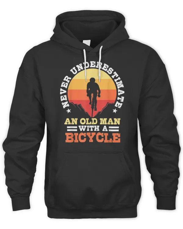 Mens Never Underestimate An Old Man with A Bicycle Rider Gift T-Shirt