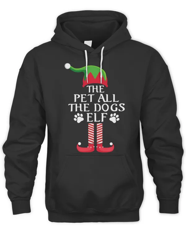 Pet All The Dogs Elf Matching Family Group Christmas Funny Dog Lover T-Shirt