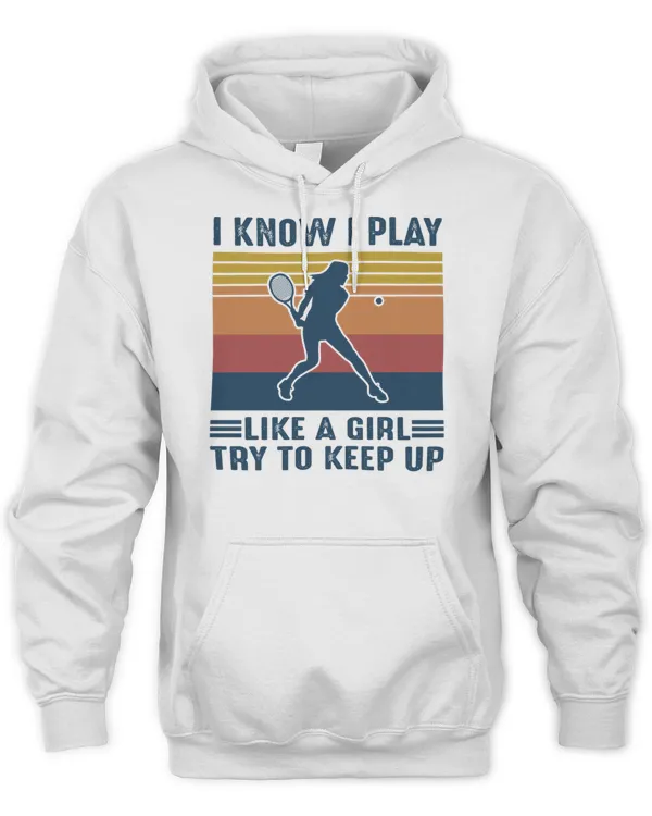 Like A Girl Tennis Sticker T-Shirt