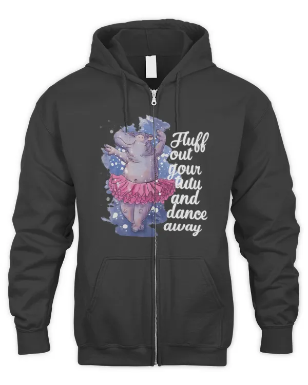 Hippo - Fluff Out Your Tutu Ballet Dancing Hippo Cute Ballerina Gift T-Shirt - Men's Zip Hoodie Men's Zip Hoodie