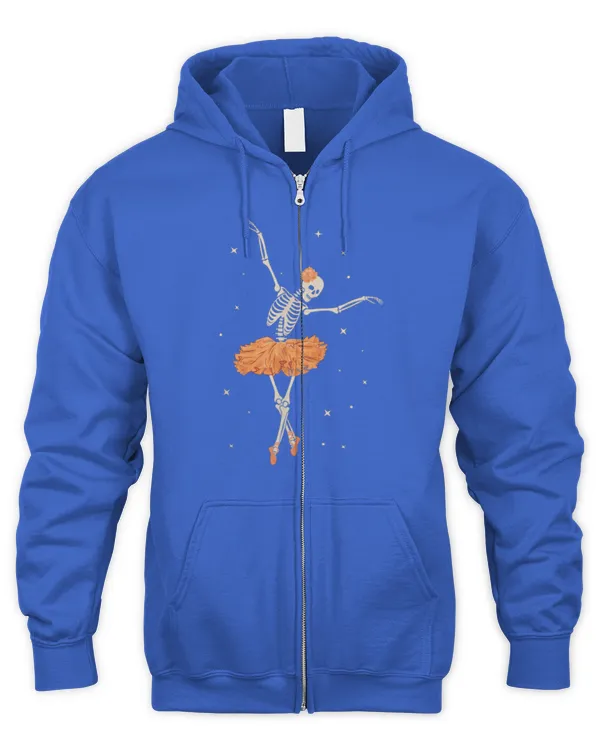 Dancing Skeleton Ballerina Ballet Dance Halloween Women Girl_1 - Men's Zip Hoodie Men's Zip Hoodie