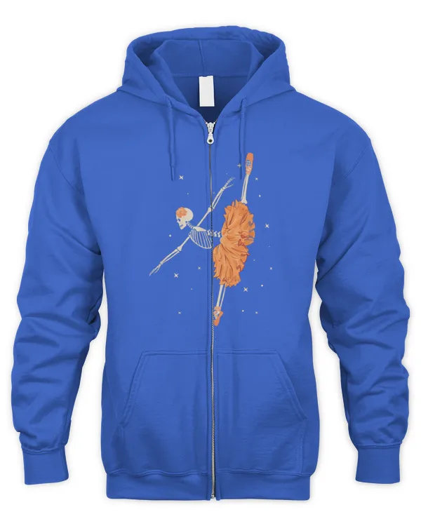 Dancing Skeleton Ballerina Ballet Dance Halloween Women Girl_2 - Men's Zip Hoodie Men's Zip Hoodie