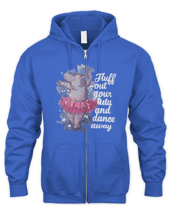 Hippo - Fluff Out Your Tutu Ballet Dancing Hippo Cute Ballerina Gift T-Shirt - Men's Zip Hoodie Men's Zip Hoodie