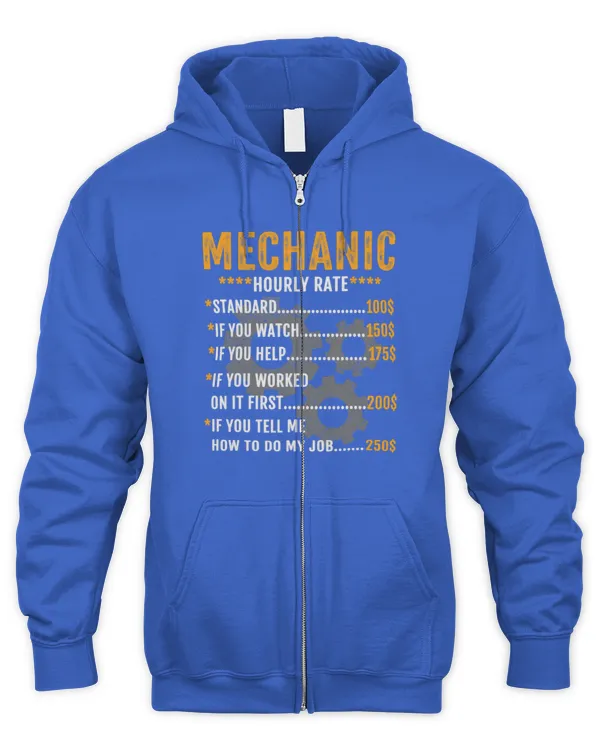 Cute Mechanic Hourly Rate Labor Rates 9 - Men's Zip Hoodie Men's Zip Hoodie