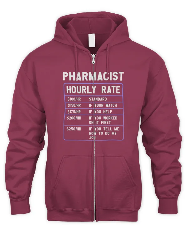 Cute Pharmacist Hourly Rate Funny Pharmacy - Men's Zip Hoodie Men's Zip Hoodie