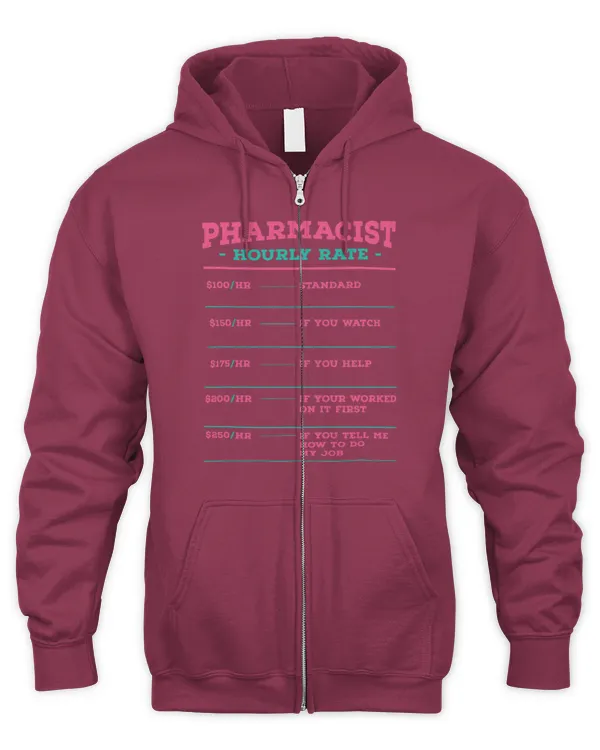 Cute Pharmacist Hourly Rate Pharmacy Coworker Pharmacy Technician - Men's Zip Hoodie Men's Zip Hoodie