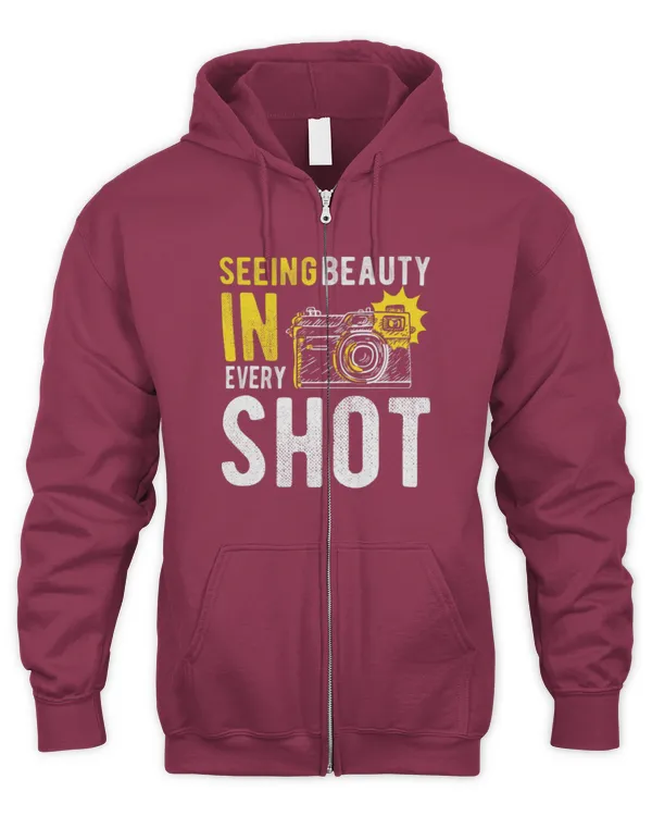 Cute Photographer Seeing Beauty In Every Shot Photographer Photography Camera - Men's Zip Hoodie Men's Zip Hoodie