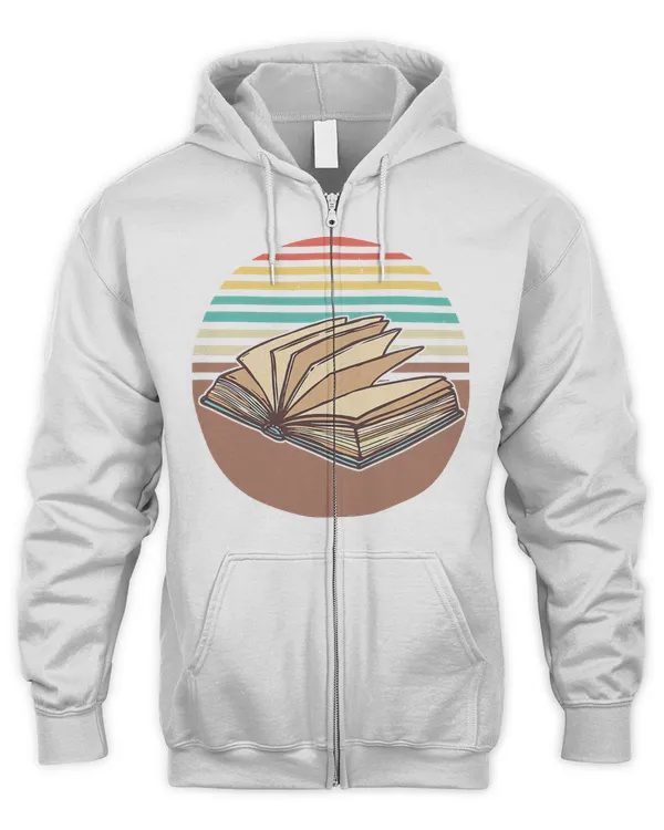 Retro Bookish Vintage Avid Book Lovers Readers Gif Shirt - Men's Zip Hoodie Men's Zip Hoodie