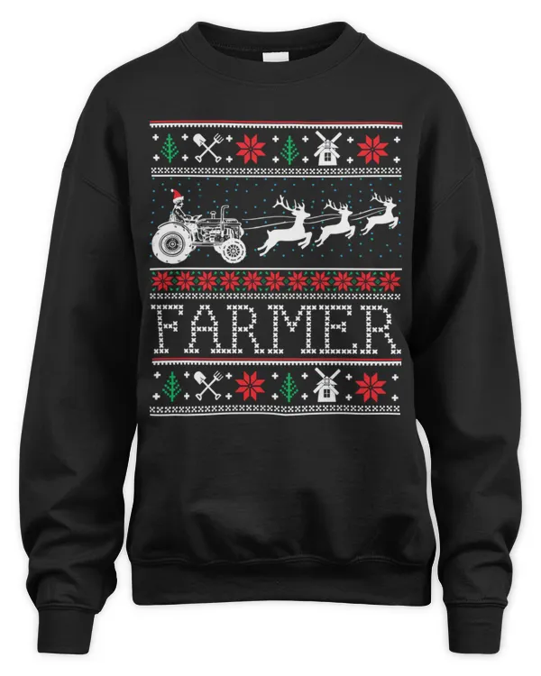 Farmer Tractors Ugly Christmas Shirt Xmas Gifts