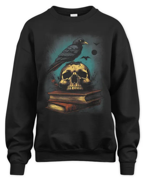 Hobbies Books Witchy Halloween Black Crow Books Skull Moon Raven