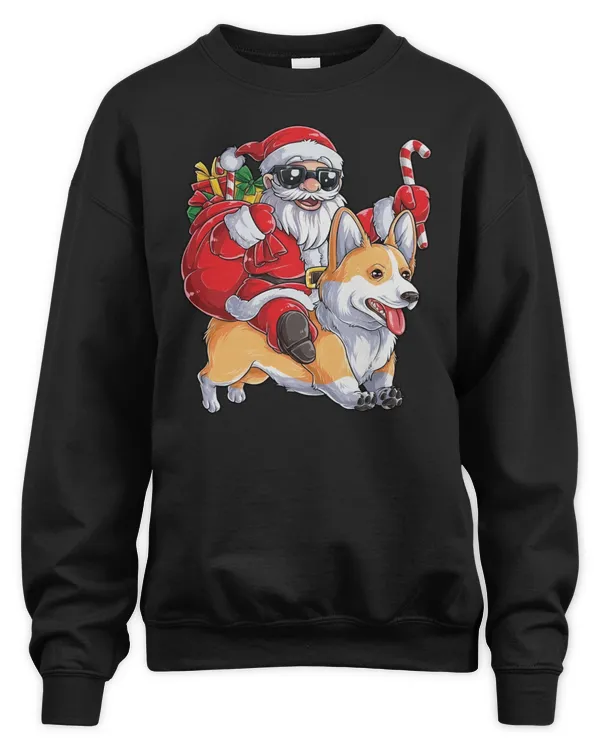Santa Riding Corgi