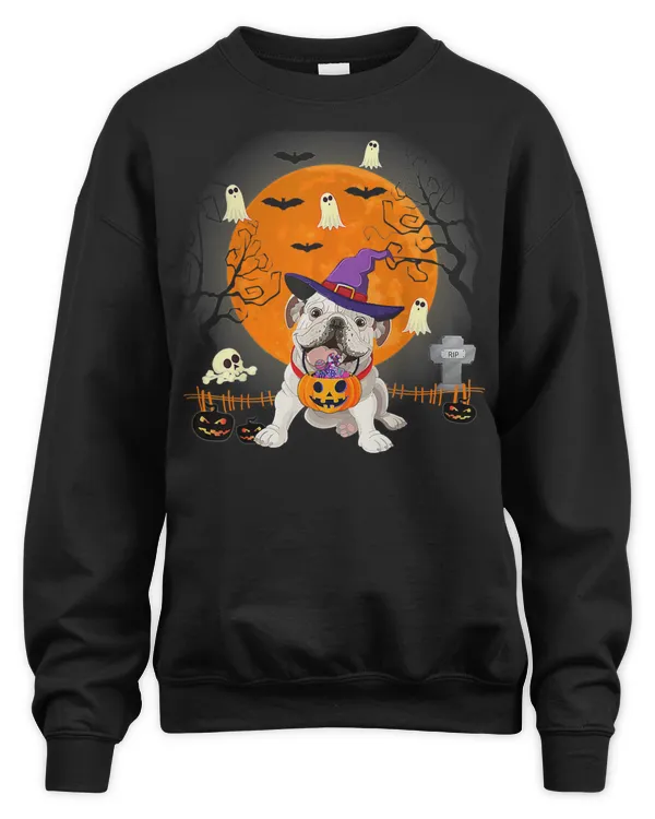 English Bulldog Bristish Bulldog Dog Witch Halloween Halloween 255 Dog Lover