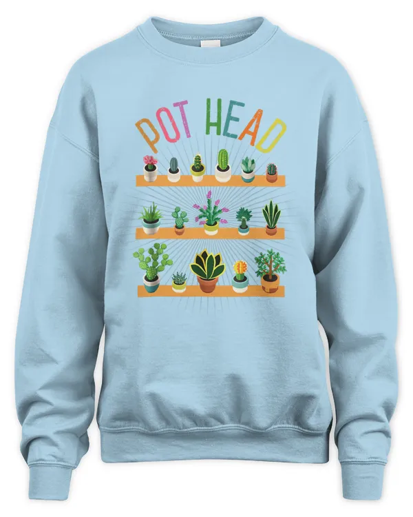 Plant Lover and Gardener Pot Head Succulent (2) Shirt - Unisex Sweatshirt Unisex Sweatshirt