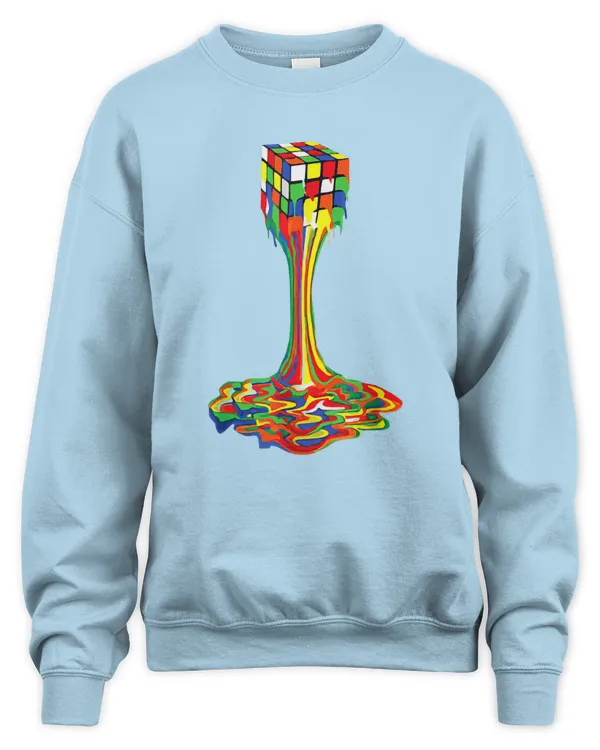 Funny Melting Rubik Rubix Rubics Player Cube Lovers Shirt - Unisex Sweatshirt Unisex Sweatshirt