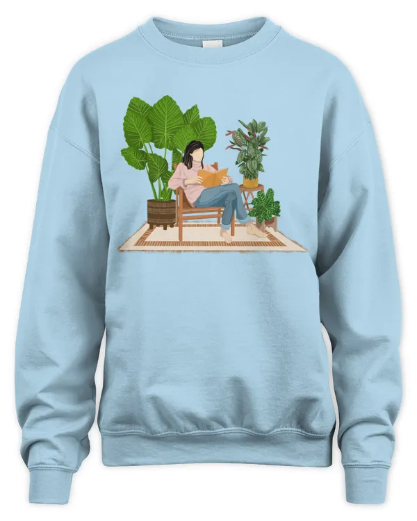 Reading With Plants Shirt - Unisex Sweatshirt Unisex Sweatshirt