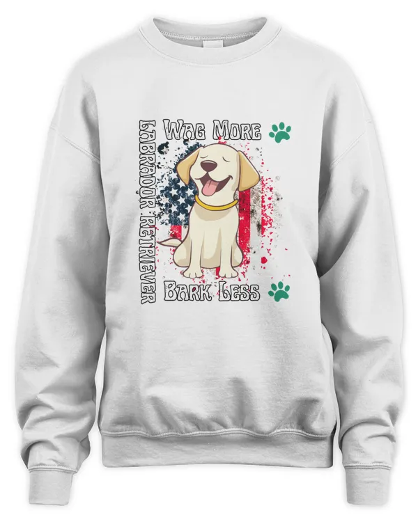 Wag More, Bark Less- Labrador Retriever ,Women Sweater Shirt, Dog Shirt, Pet Shirt