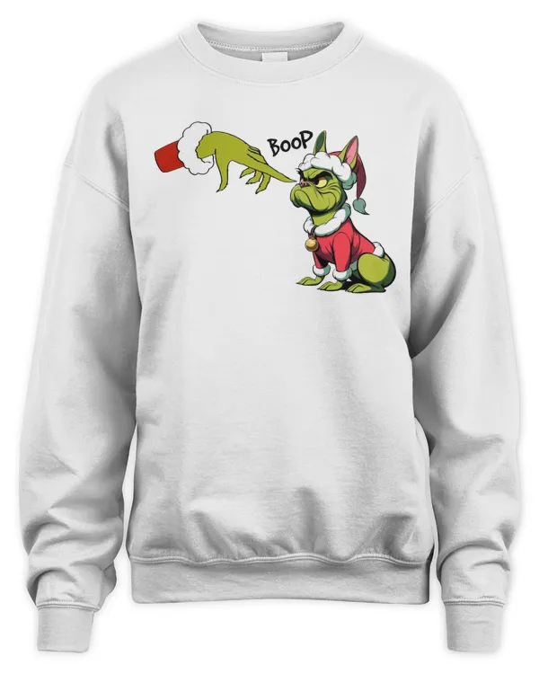 Cute Grinch Hand Touching French Bulldog Boop