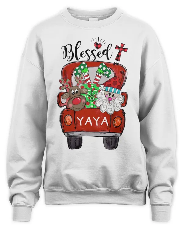 Blessed Yaya Red Truck Reindeer Santa Claus