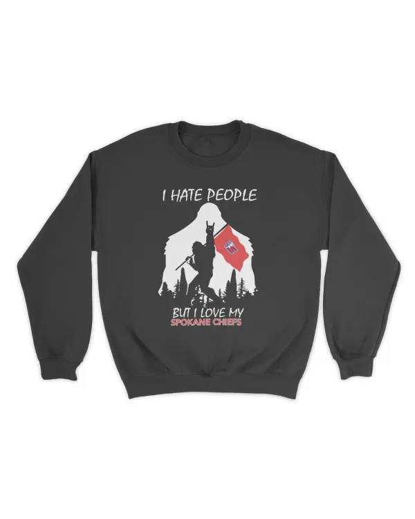 Spokane Chiefs Bigfoot Funny Quote I Hate People