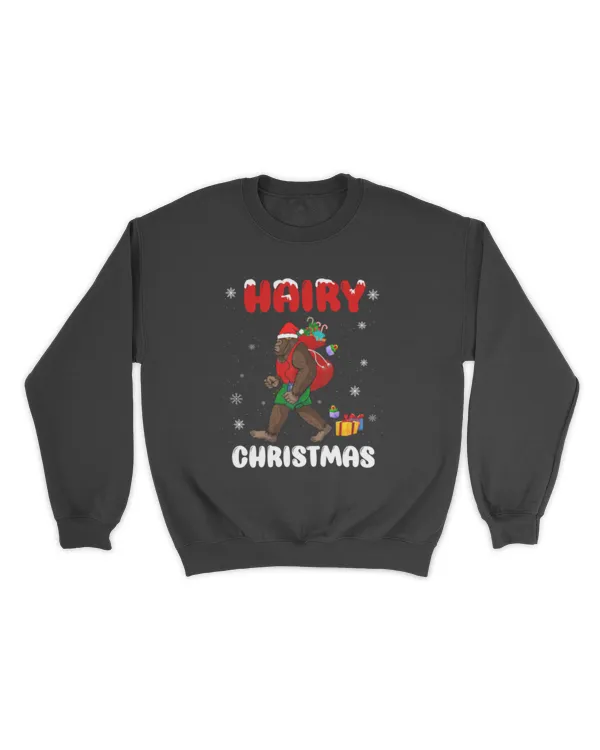 Hairy Christmas Bigfoot Santa Carrying Christmas Bag Xmas Hat Classic T-Shirt