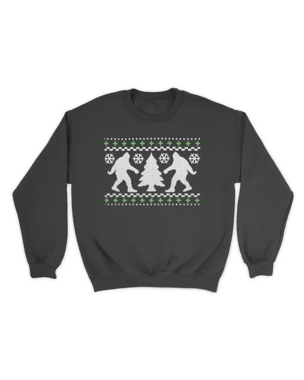 Ugly Holiday Bigfoot Christmas Sweater Long Sleeve T-Shirt