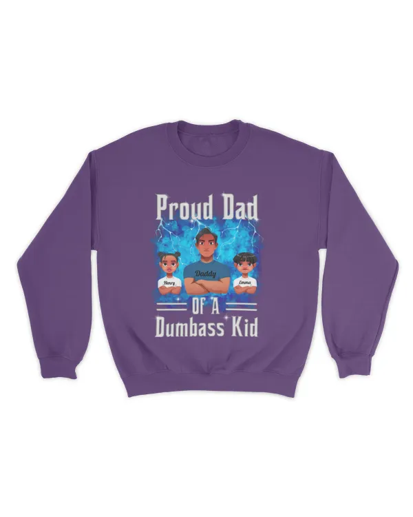 Proud Dad Of A Few Dumbass Kids - Bootleg Rap Style - Personalized Shirt, Gift For Dad, Gift Idea For Dad, Father's Day Gift