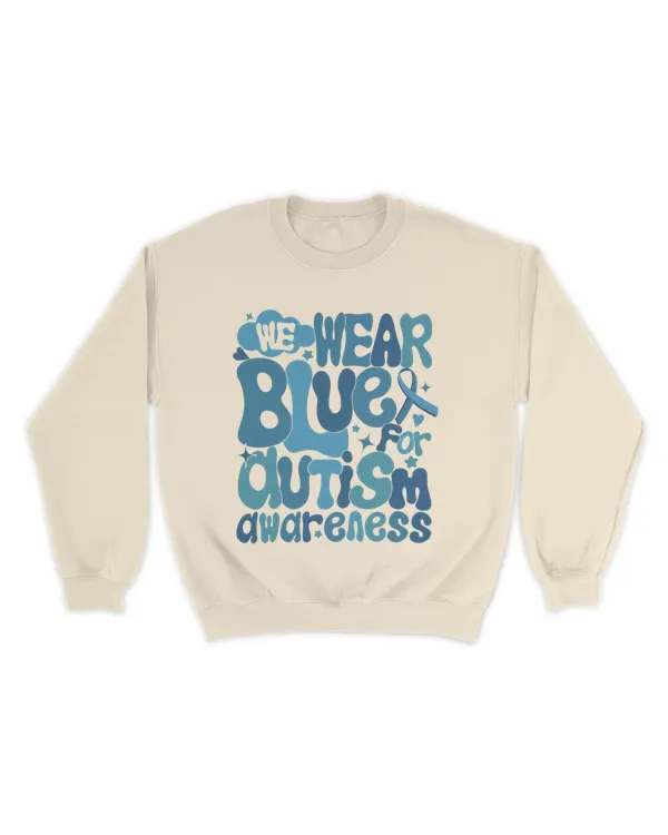 We Wear Blue For Autism Awareness Shirt, Autism Awareness Month, Blue Rainbow Shirt, In April We Wear Blue Shirt, Autism Support Shirt