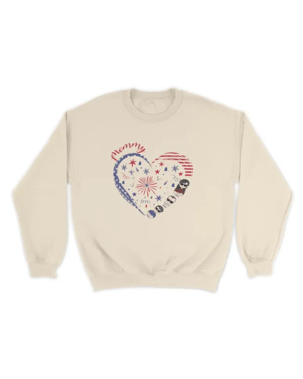 Mommy's Sweethearts With 4Th Of July Pattern - Personalized Shirt, Gifts For Mom, Gifts Idea For Mom, Mother's Day Gift