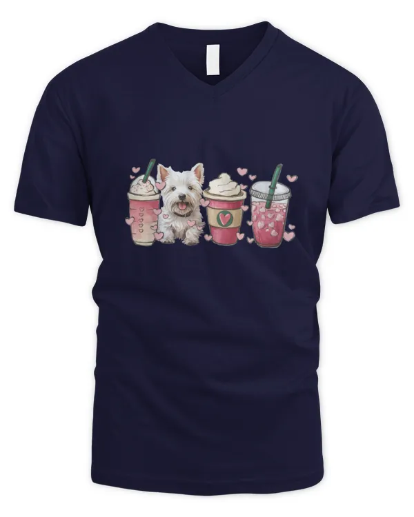 Exclusive Edition #Westie 61024 04 - Men's V-Neck T-Shirt Men's V-Neck T-Shirt
