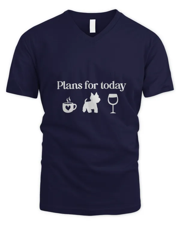Westie plan for today - Men's V-Neck T-Shirt Men's V-Neck T-Shirt