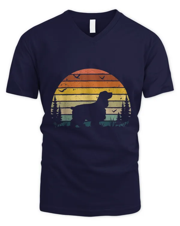 Cocker Spaniel-Vintages Retro Dog Pet - Men's V-Neck T-Shirt Men's V-Neck T-Shirt